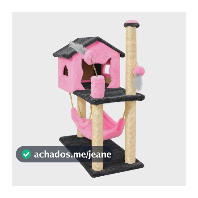 Arranhador Brinquedo Casa Rede Gato Sisal Interativo Toca