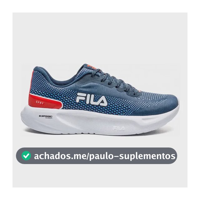 Tênis Fila Masculino Spry Esportivo Treino Corrida Academia Marinho/branco/vermelho Mesh 39