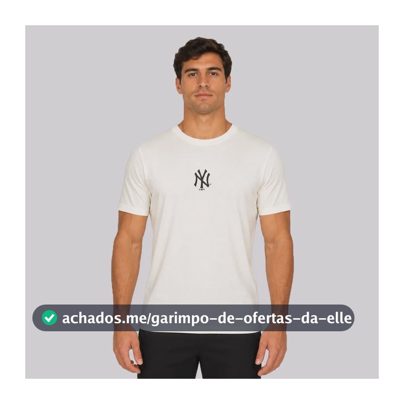 Camiseta New Era New York Yankees Basica Off White Branco - M