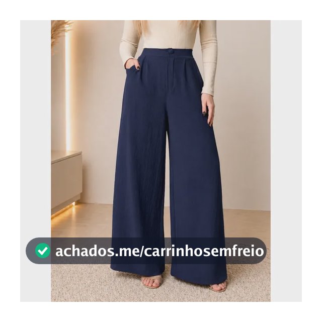 Calça Pantalona Wide Leg Feminina Calça Duna Elegante Casual