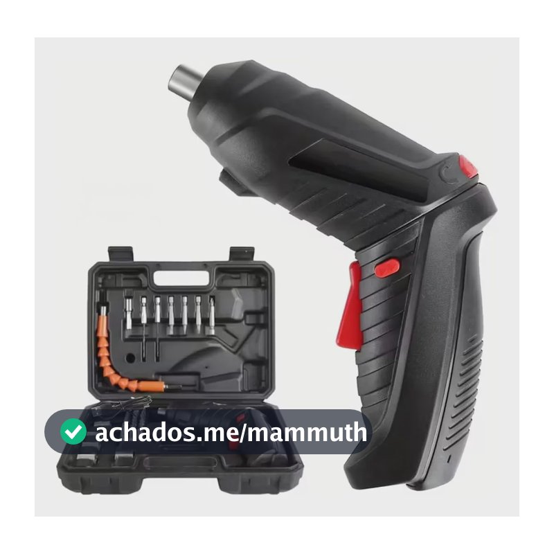 Mini Parafusadeira Furadeira Elétrica 2 Em 1 Preta 47 Peças Preto 127/220v