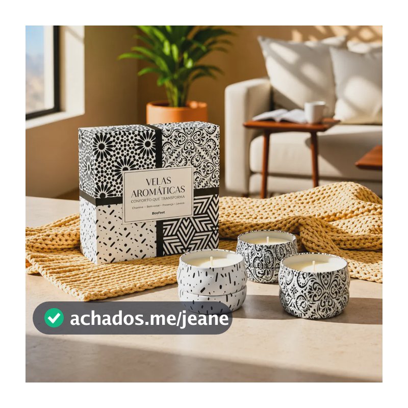 Velas Aromáticas Perfumadas Decorativas Kit 4 Aromas Premium Geométricos