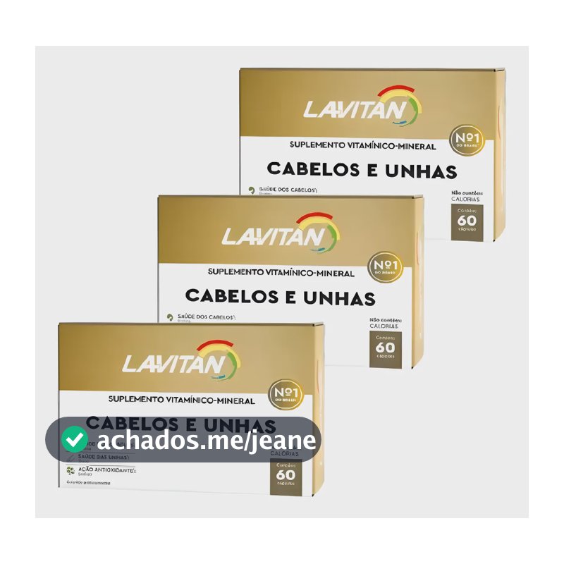 Lavitan Biotina Zinco E Selênio Cápsula Hair C/60 3 Caixas Sem Sabor