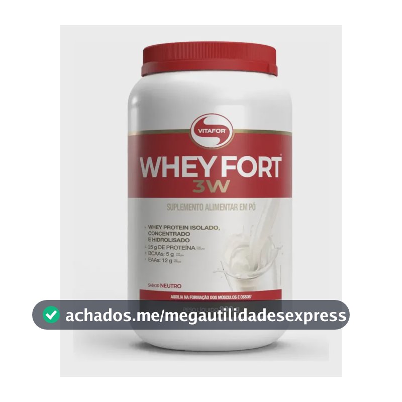 Whey protein Vitafor Fort 3W 900g em pó Sem sabor x 900g
