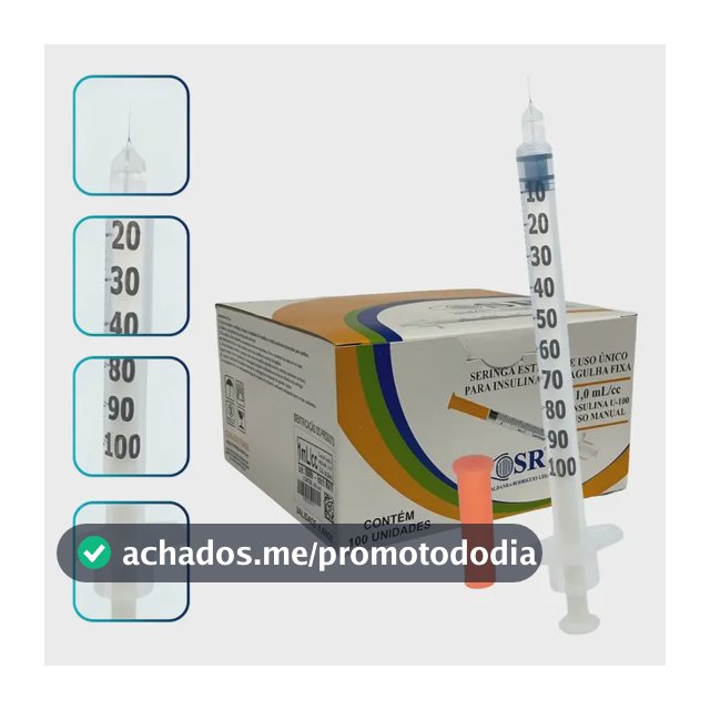 Seringa Sr Agulha Fixa De 1ml 6x0,25mm 31g C/100