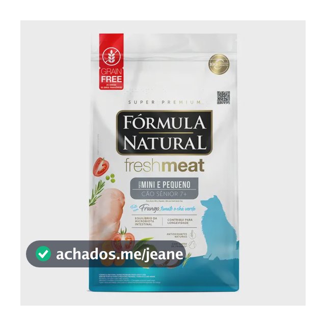 Ração Fórmula Natural Super Premium Fresh Meat Cão Sênior Portes Mini e Pequeno 2,5kg