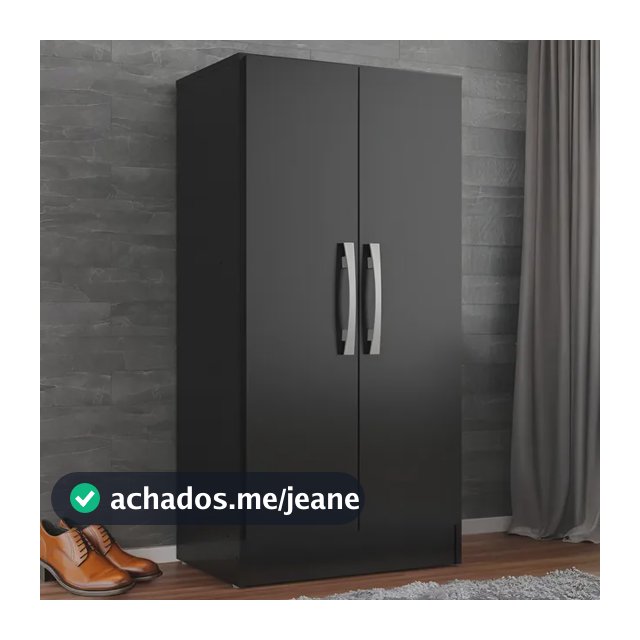 Armário Direto Sim Mu200 Preto 94cm X 46cm X 31,5cm 2 Portas