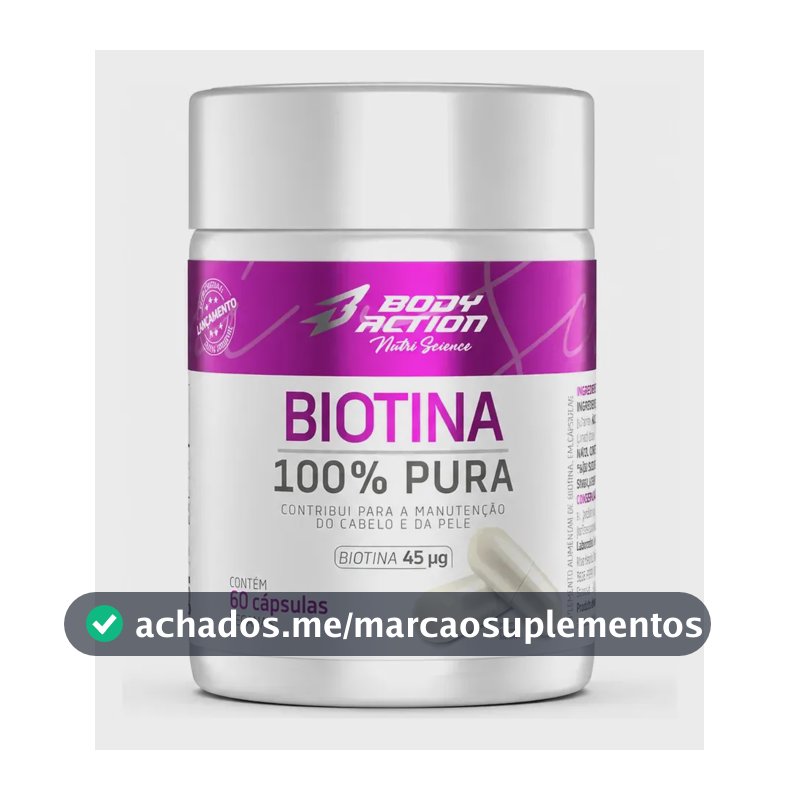 Biotina Bodyaction em cápsula Sem sabor x 200mL de 60 un