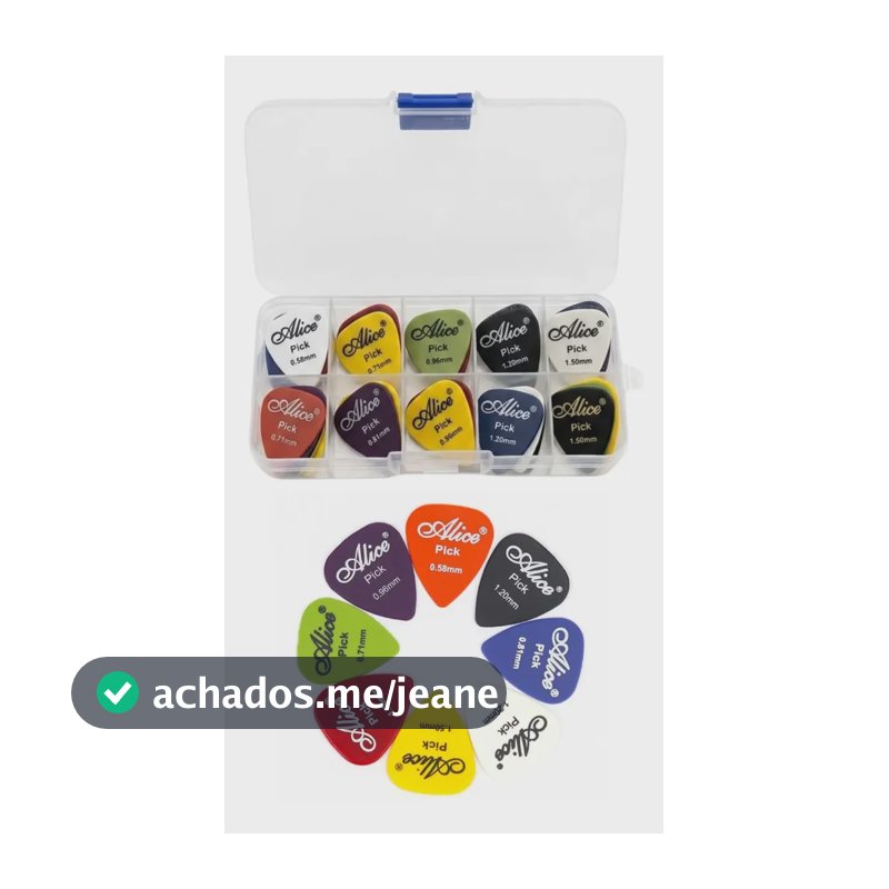 Kit C/ 50 Palhetas P/ Violão Guitarra Diversas Estojo Brinde Sortidas