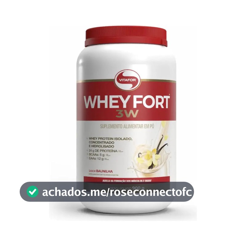 Suplemento Alimentar Whey Fort 3w 900g Vitafor Baunilha