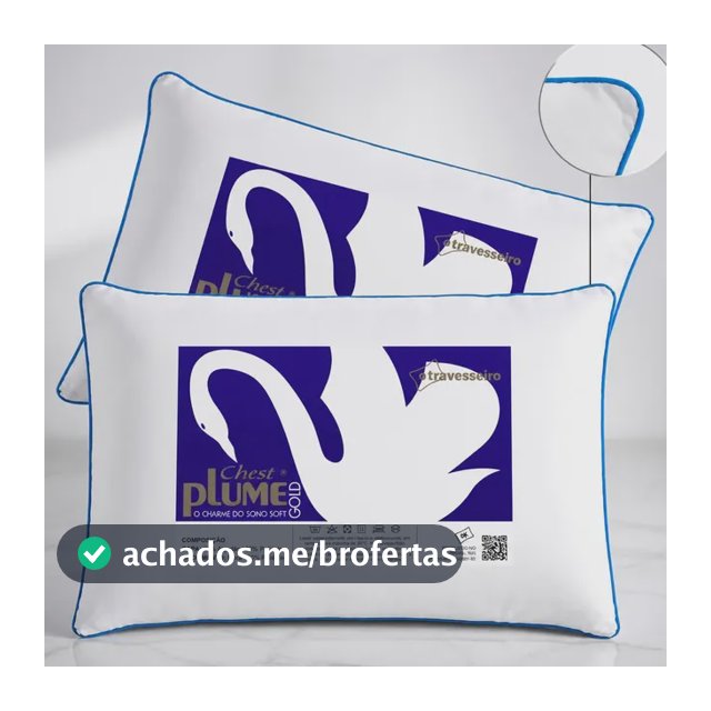 Kit 2 Travesseiros Hotel Toque De Pluma Percal 180 Fios Luxo Branco