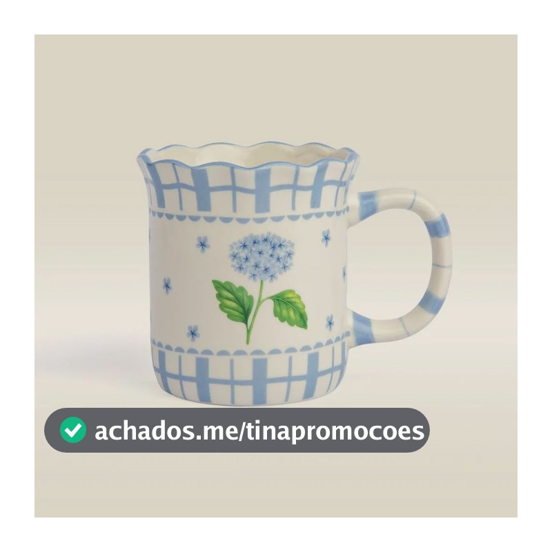 Caneca Hortênsia Cerâmica 415ml - A\casa