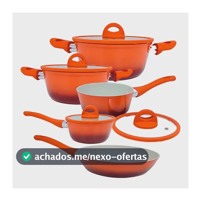 Conjunto Panelas Indução 5 Peças Miami Vermelho Casambiente