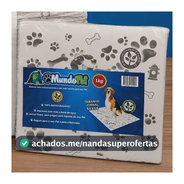 Jornal Higienico Biodegradável Tapete Pet 10kg - 600 Folhas Branco Com Estampas Cinza
