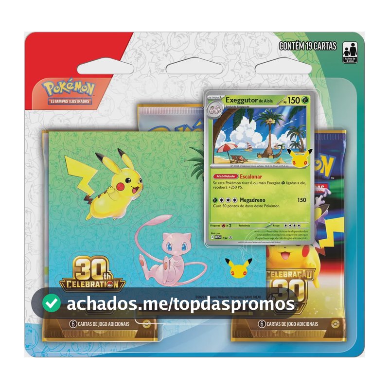 Pokémon Celebração de 30 anos – Blister Triplo com Adesivo Exeggutor