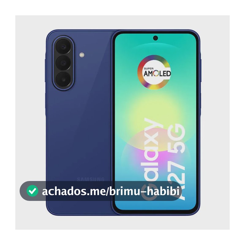 Smartphone Samsung Galaxy A27 5G 128GB 6GB, Super Amoled 6.7'', Câmera Tripla 50MP Selfie 12MP, 5000 mAh, Ip67, NFC, Dual Sim, Recursos IA - Azul