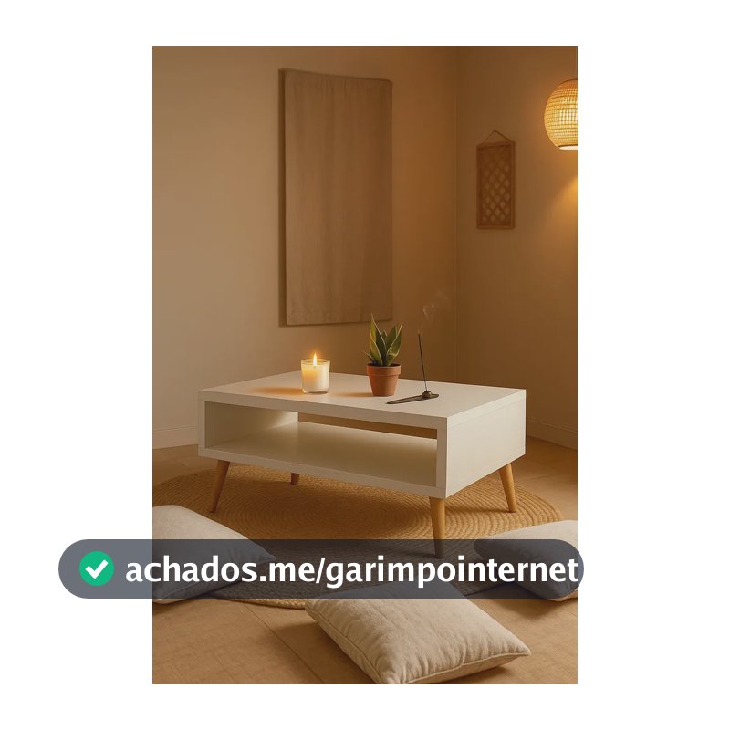 Mesa De Centro Moderna Madeira Design Decorativo Pé Palito Branco