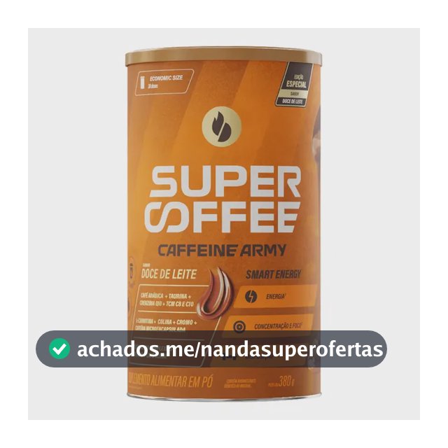 Cafeína Caffeine Army Supercoffee Classic Size em pó sabor Doce de leite x 380g