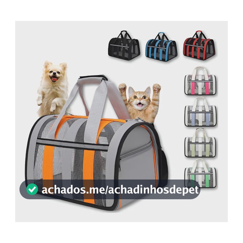 Bolsa De Transporte Pet Cães Gatos Resistente Aéreo Até 8kg Cor Rosa-chiclete