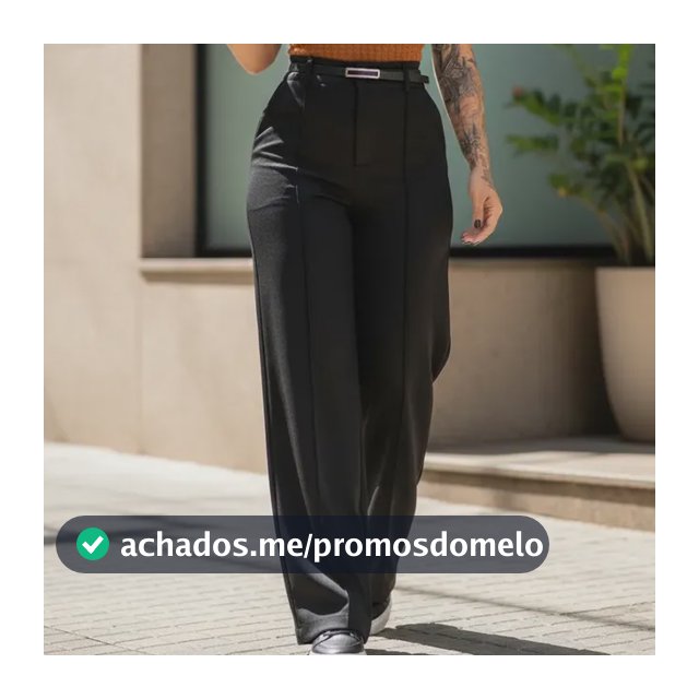 Calça Feminina Pantalona Alfaiataria Cintura Alta Com Cinto