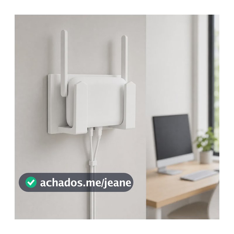 Suporte Parede Universal Roteador Wi-fi Organizado Sem Furos Branco