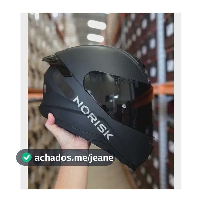 Capacete Moto Norisk Razor Preto Fosco Edition +viseira Fume Preto Monocolor Fosco 61/62