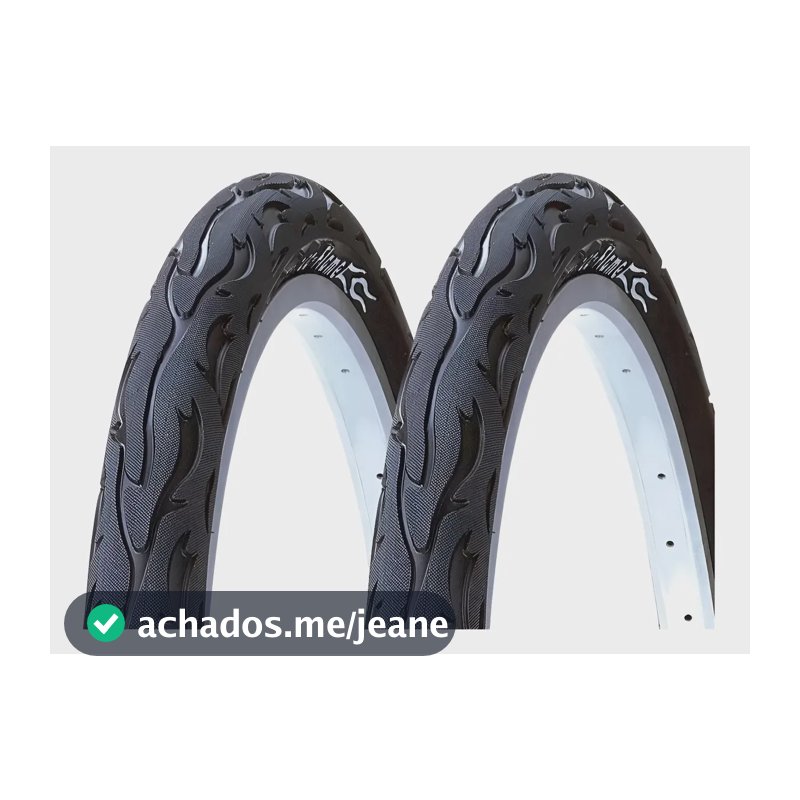 Par Pneu Bicicleta Aro 20 Kenda Flame 20 X 2.25 K1008a Preto