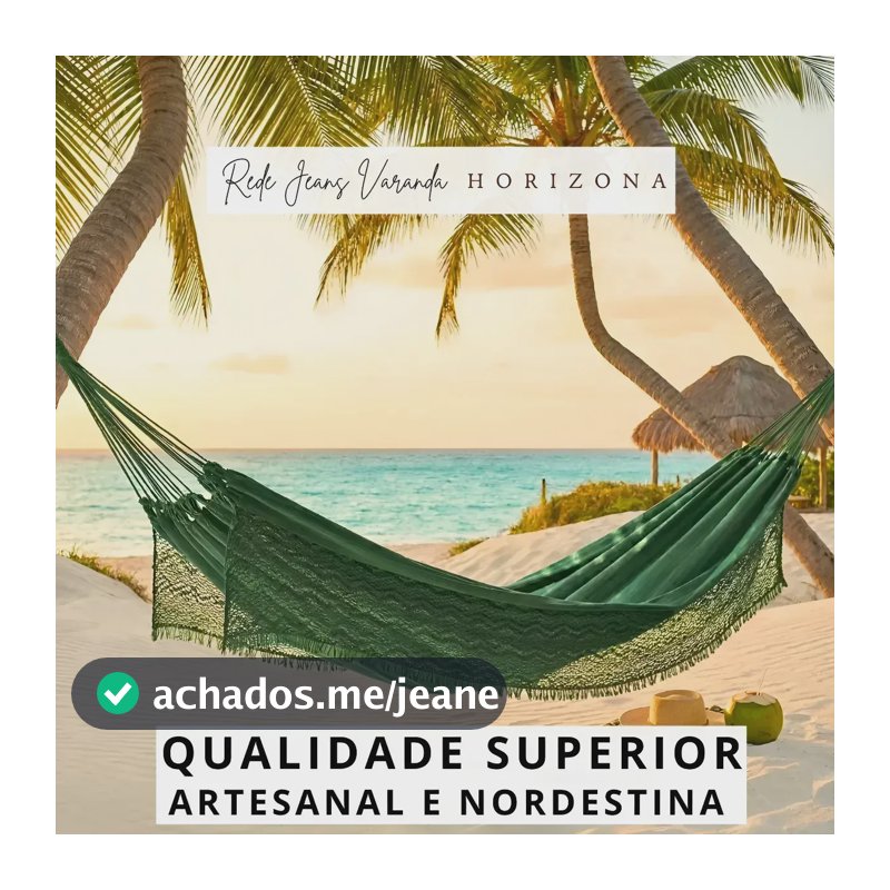 Rede Dormir Descanso Horizona Full Jeans Casal Grande Reforçada Nordestina Verde-escuro Varanda Premium