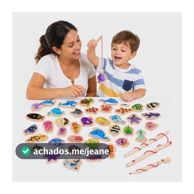 Brinquedo Jogo Pescaria Magnética Madeira Infantil Educativo