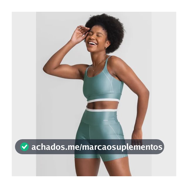 Conjunto Feminino Academia Shorts E Top Alcinha Fitness Verde Liso P