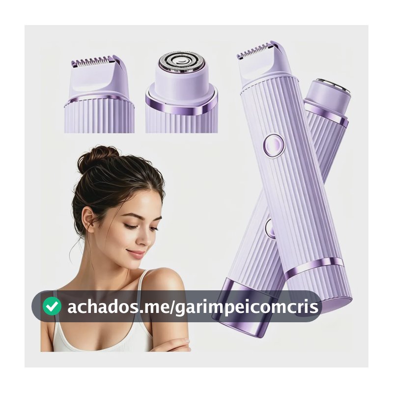 Depilador Elétrico Feminino Recarregável Indolor Dupla Roxo 127/220v