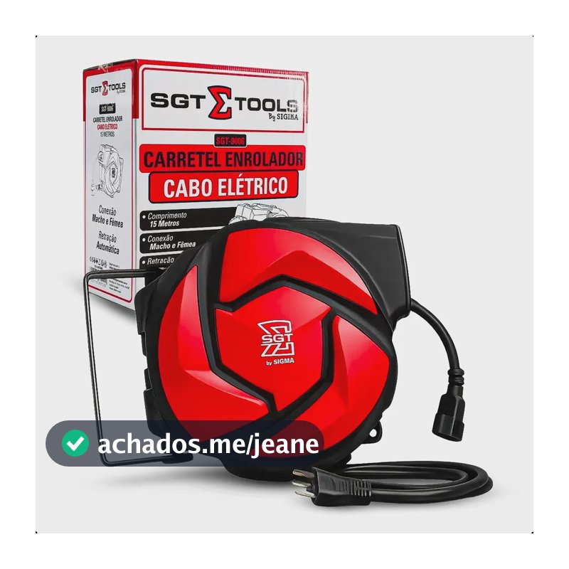 Enrolador Retrátil Profissional Para Cabo Elétrico 15m