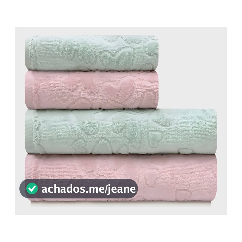 Jogo De Toalhas Banho E Rosto Dohler 100% Algodão 4 Peças Romance