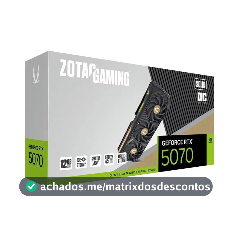 Placa De Vídeo Nvidia Zotac Geforce Rtx 5070 Solid Oc 12gb
