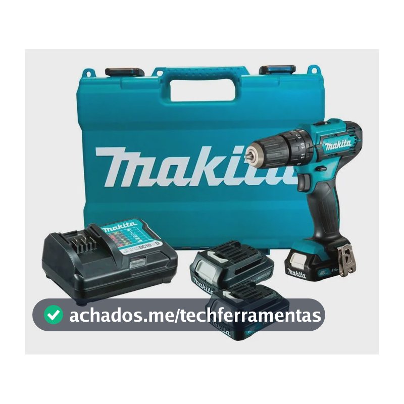Parafusadeira Furadeira Impacto Makita Hp333 12v 2 Baterias Azul 12