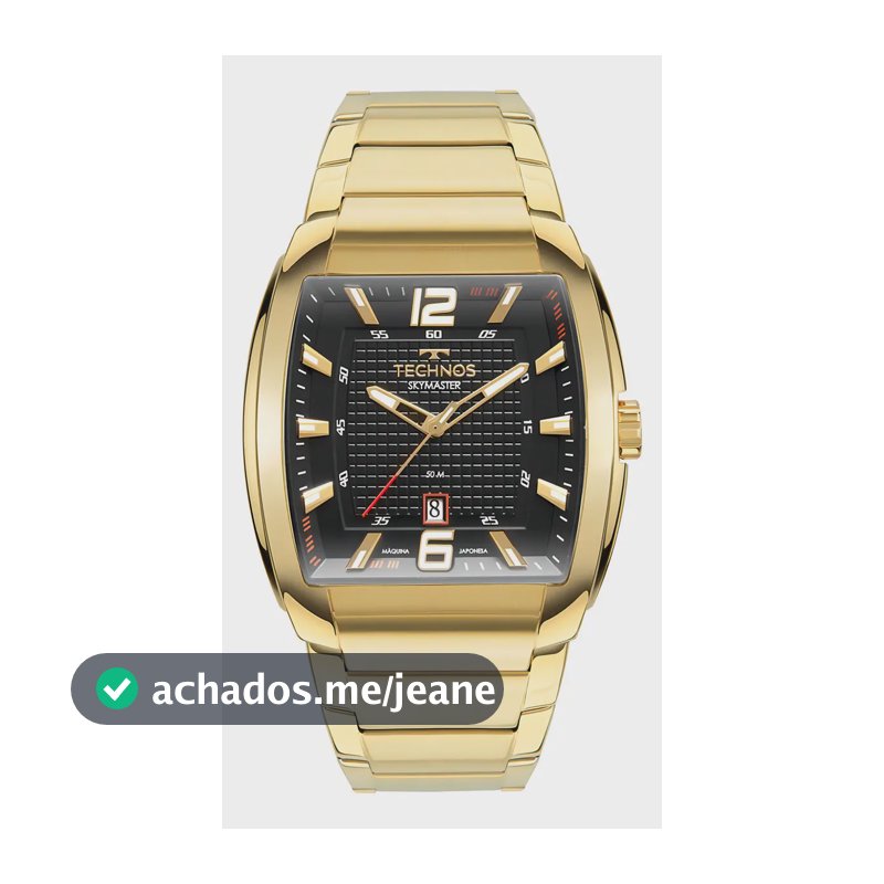 Relógio Masculino Technos Skymaster 2115mwj/1p Dourado Cor do fundo Preto