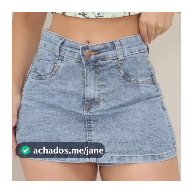 Short Saia Jeans Feminino Cintura Alta Com Lycra Stillger