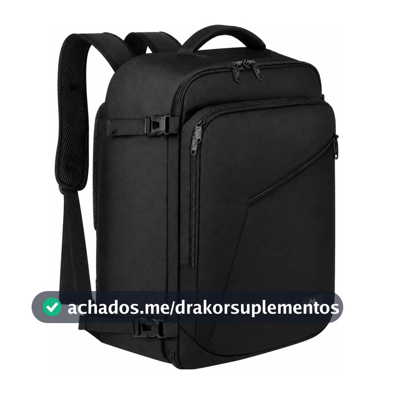 Mochila Viagem Masculina 40L Grande Impermeável Reforçada para Avião Item Pessoal Suporta até 10kg MATEIN 1159 Preto