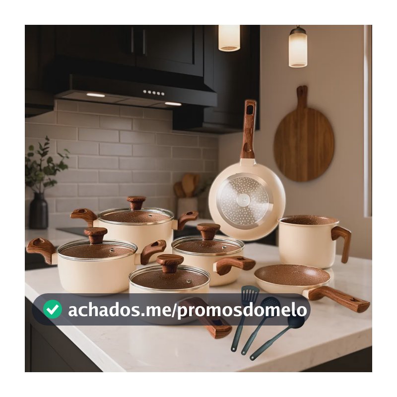 Jogo De Panelas Cerâmico Antiaderente Indução 10 Peças