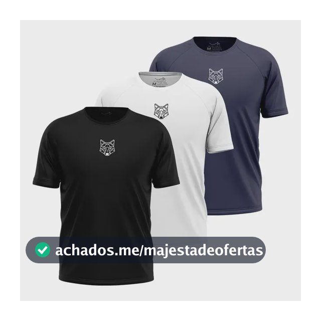 Kit 3 Camisetas Masculina Dry Alpha Lobo Geométrico