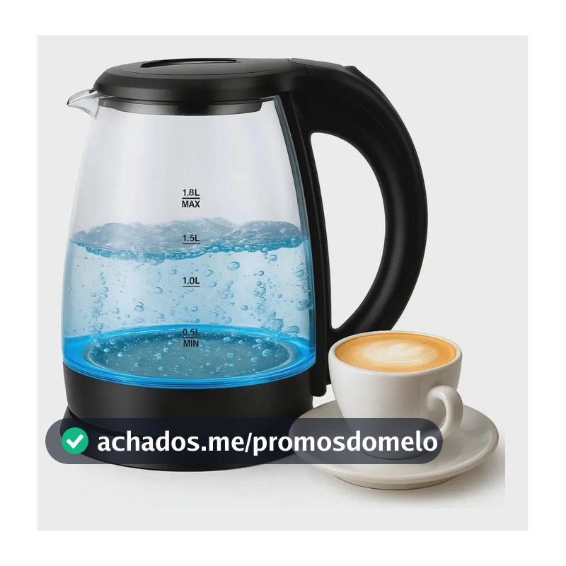 Chaleira Elétrica Com Led Vidro 2 Litros Jarra Transparente Preto 220v 220v
