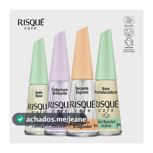 Kit 4 Esmalte Risque Tratamento Verniz Secante Fortalecedora
