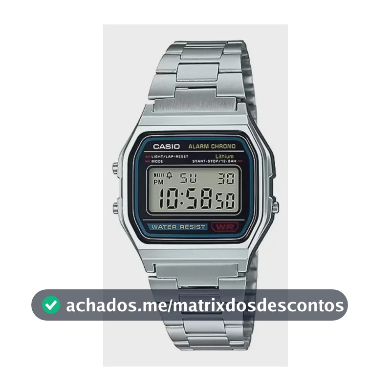 Relógio Casio Digital A158wa Vintage Masculino Unissex 30m Prata