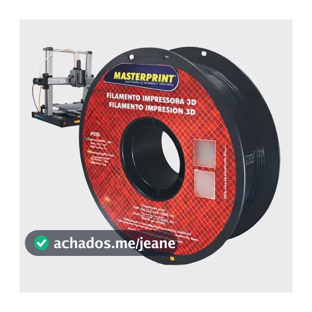 Filamento Impressora 3d Petg Preto Resistente 1kg 1,75mm Preto