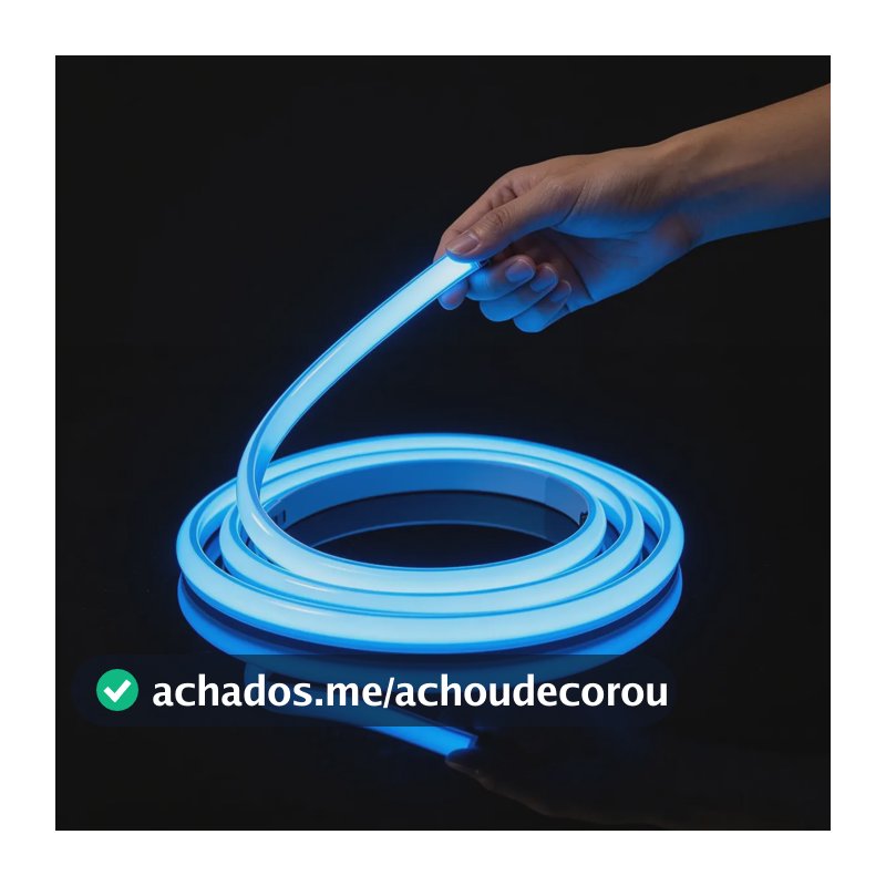 5 Metros Fita Led Neon Mangueira Flex Alto Brilho 12v +fonte Azul