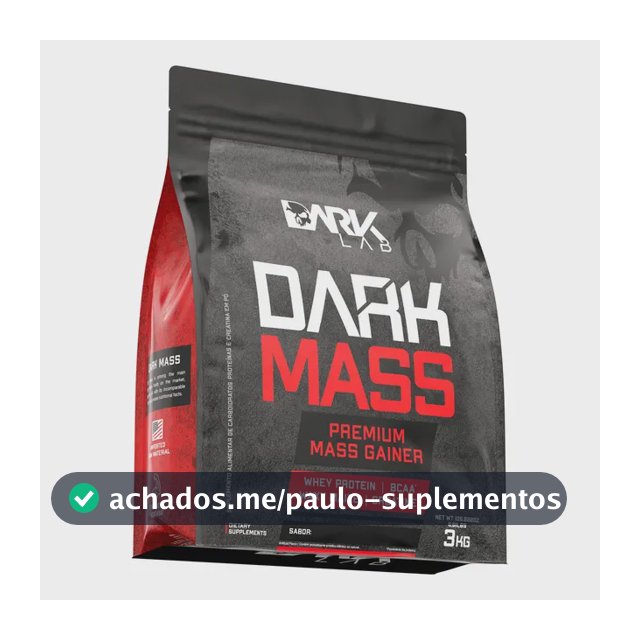 Hipercalórico Dark Mass 3kg Chocolate Branco c/ Morango Dark Lab