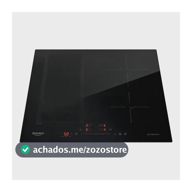Cooktop De Indução 4 Bocas Dako Diplomata com Zona Flexível e Função Turbo Preto