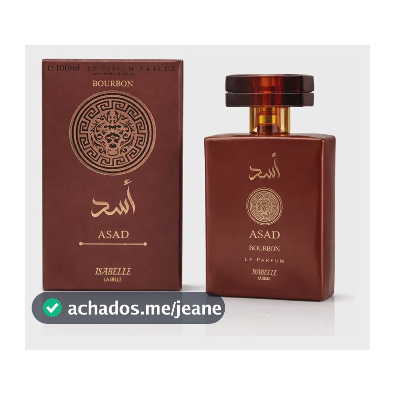 Perfume Arábe Asad Bourbon 100ml - Marca Isabelle La Belle | Fixação Intensa, Notas Amadeiradas Marcantes E Elegância Masculina