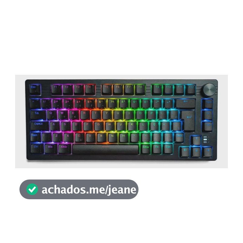 Teclado Mecânico Gamer Sem Fio Nomadic Husky Rgb Preto Brown Preto Português Brasil