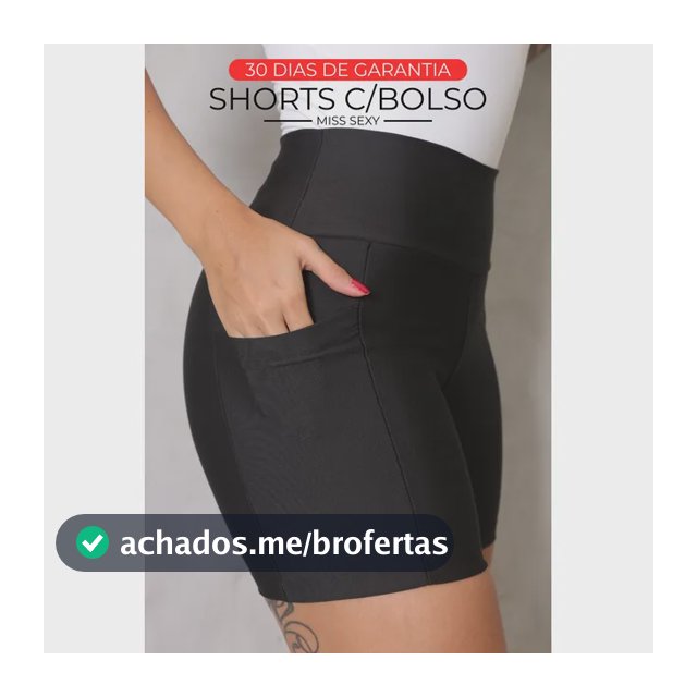 Shorts Academia Feminino Modelador Com Bolso Zero Opacidade